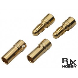 PK 3.5 - Male And Female,3.5mm Gold Plated Banana (bullet) Connector 2 sets