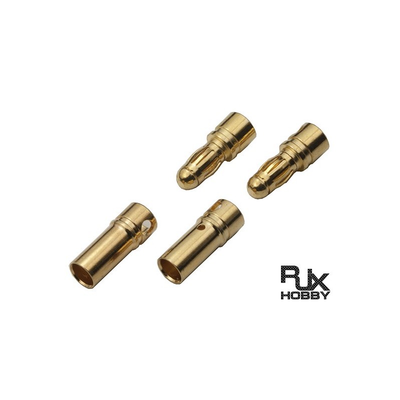 PK 3.5 - Male And Female,3.5mm Gold Plated Banana (bullet) Connector 2 sets