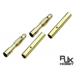 PK 3 - Male And Female,3.0mm Gold Plated Banana (bullet) Connector 2 sets