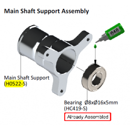 Aluminum Main Shaft  Support - Goblin 380