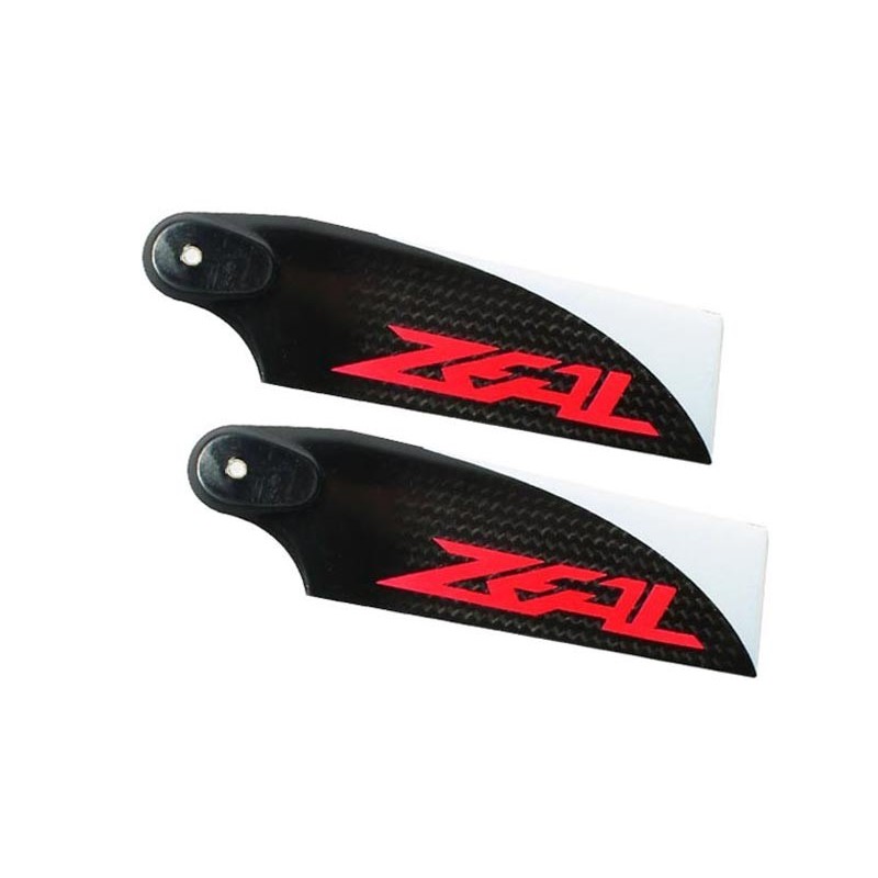 CARBON FIBER ZEAL TAIL BLADES 115MM (RED)
