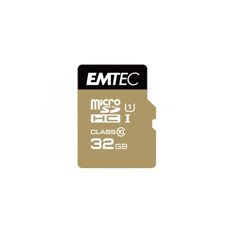 MICROSDHC 32GO EMTEC +ADAPTER CL10 GOLD+ UHS-I 85MB/S - SOUS BLISTER - 13329