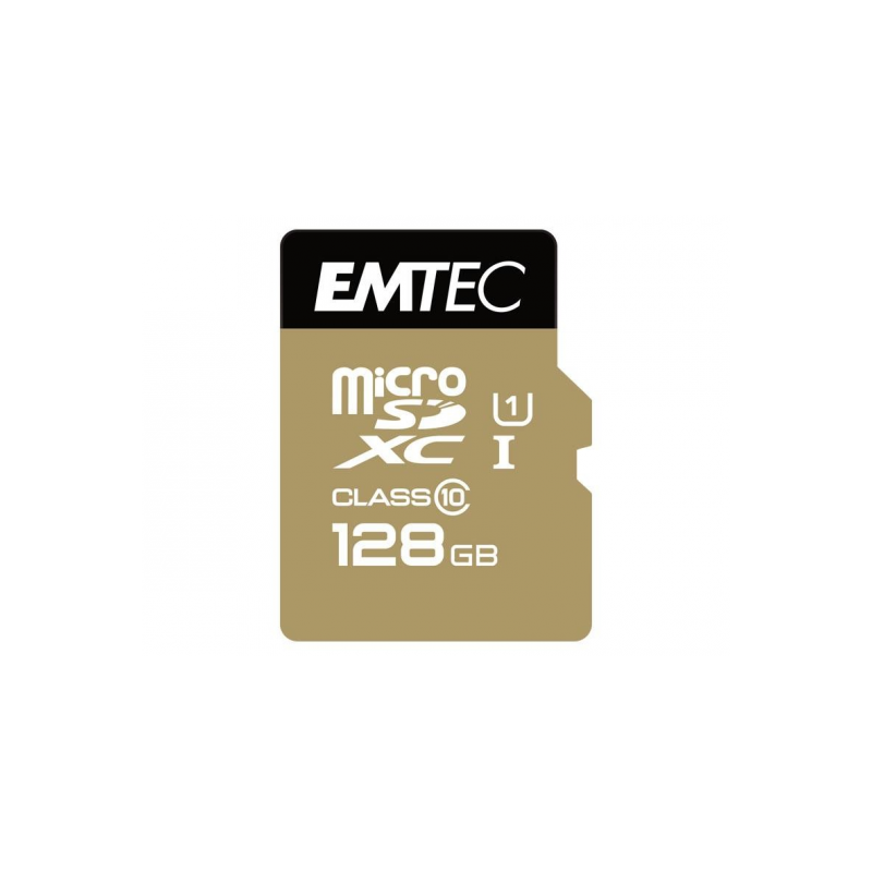 MICROSDXC 128GO EMTEC +ADAPTATEUR CL10 GOLD+ UHS-I 85MB/S - SOUS BLISTER - 13742