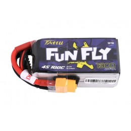 TA-FF-100C-1300-4S1P - Tattu Funfly 1300mAh 100C 4S1P lipo battery XT60