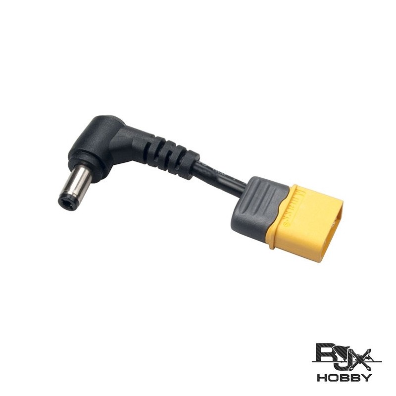 RJX2372 - XT60 Adaptateur mâle pour prise mâle 5.5mm x 2.5mm pour lunettes FPV - 2 cm