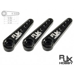 RJX Alum Servo Arm for Mini and Standard Servo X3PCS BLACK