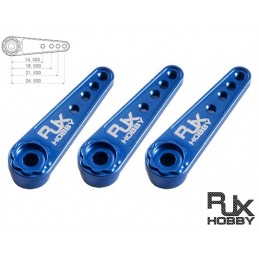 RJX Alum Servo Arm for Mini and Standard Servo X3PCS BLUE
