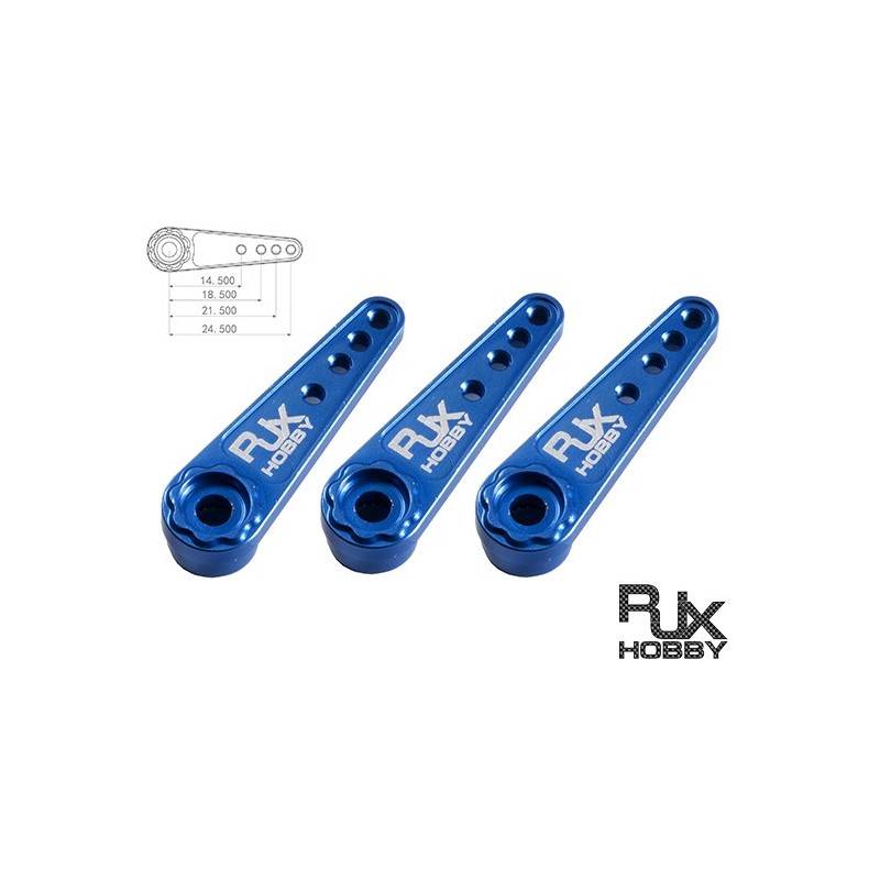 RJX Alum Servo Arm for Mini and Standard Servo X3PCS BLUE